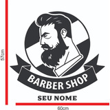 Adesivo Barbearia Barbeiro Salão Porta Vidro Parede N°132142