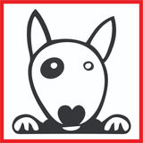 Calco Bull Terrier Vinilo Perro Dog Auto Motos Termos Compu