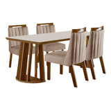 Mesa De Jantar Iris Com Quatro Cadeiras Lottus - Lj Móveis