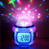 Despertador Reloj Digital Luz Led Estrellas Sonido 