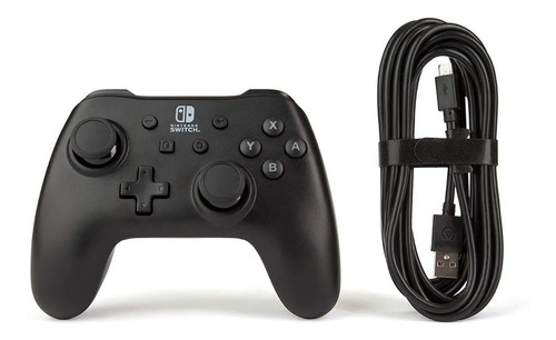 Control Pro Powera Alambrico Nintendo Switch Negro Nuevo