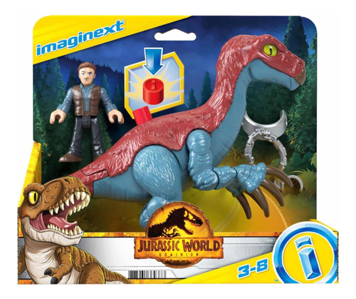 Juguete Imaginext Jurassic World Therizinosaurus & Owen