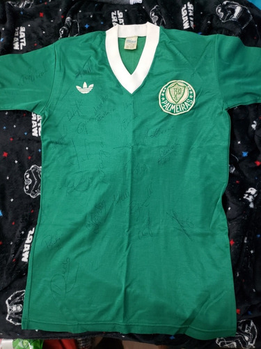 Camisa Palmeiras 1981 De Jogo Autografada Pelo Time Todo. 