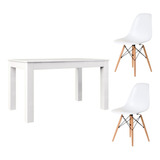 Combo Eco Mesa Comedor Extensib 100 A 140 + 2 Sillas Eames P