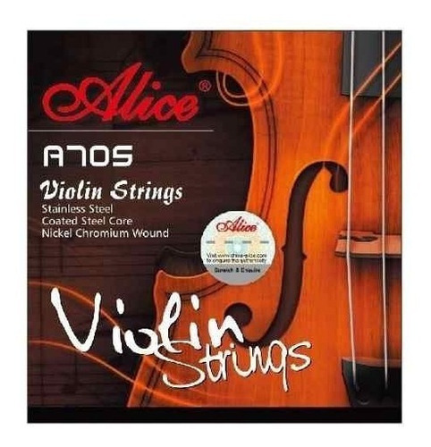 Encordado Alice Violin 4/4 Acero Recubierto En Nickel Cuota