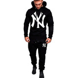 Conjunto Moletom Calça Blusa Masculino Capuz Ny Escaping