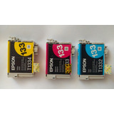 Cartuchos Epson T133 Cyan, Magenta Amarillo Originales 