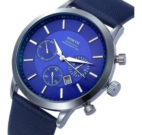 Reloj North Hombre Caballero Elegante Piel Acero Inoxidable 