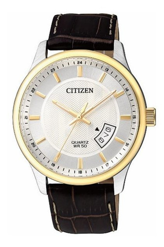 Reloj Citizen Bi105412a Hombre Cuero Sumergible 50mts Fecha