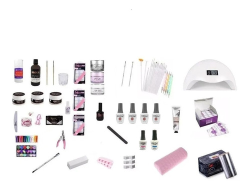 Kit Completo Manicure, Acrilicas,permanentes, Gel Lampara Uv