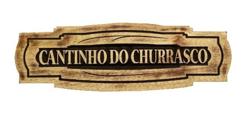 Placa Cantinho Do Churrasco Em Madeira Maciça Personalizada 