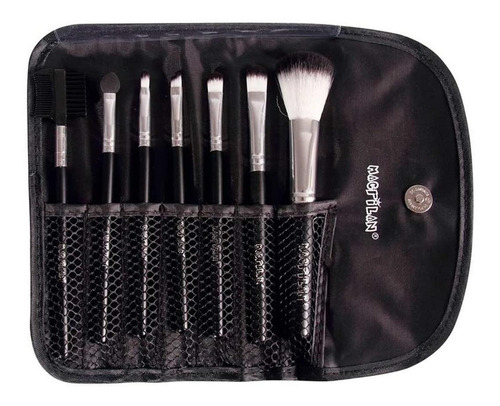 Kit De 7 Pincéis Para Maquiagem Macrilan Kp1-3e Preto