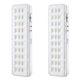 Kit 2 Luminária De Emergência 30 Leds Bivolt 2w Elgin