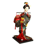 Exquisita Pieza De Arte De Muñeca De Kimono De Geisha