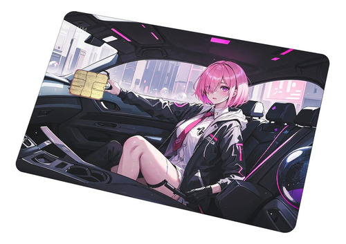 Sticker Para Tarjeta Nuevo Chica Anime Y Carros A Elegir