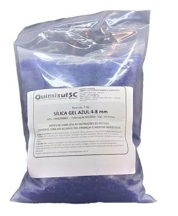 Sílica Gel Azul 1-3 Mm - 1 Kg + 1 Kg Cloreto Cálcio Bolinhas