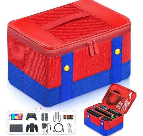 Bolsa Case Maleta Transporte P/ Nintendo Switch Oled Mario