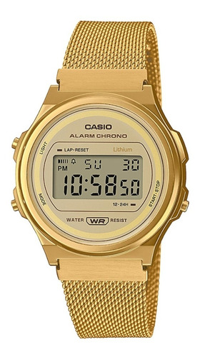 Reloj Casio Vintage Acero Dorado Luz A171weg9a Unisex Newmar