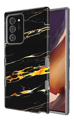 Funda Para Samsung Galaxy Note 20 Ultra Diseño Black Marble