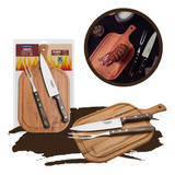 Kit Churrasco C/ Tábua 3 Peças Tramontina Polywood Castanho