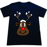 Camisetas Navideñas Reno Navidad Negra Para Familia X 1 Und 