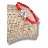 Pulsera San Benito Roja Mujer Souvenir Proteccion X 10u   