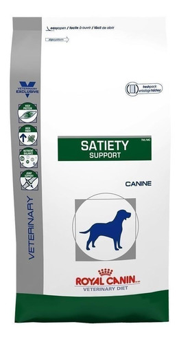 Alimento Royal Canin Veterinary Diet Canine Satiety Support Para Perro Adulto Todos Los Tamaños Sabor Mix En Bolsa De 12kg