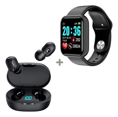 Kit Relógio Smartwatch + Fone De Ouvido Bluetooth Original