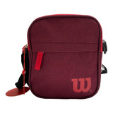 Bolso Manos Libres Cartera De Mano Wilson Operativ Bandolero Acabado De Los Herrajes Pvc Color Vinotinto Color De La Correa De Hombro Negro Diseño De La Tela Liso