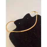 Colar Feminino Choker Ouro 18k Fita Laminado Fecho Gaveta