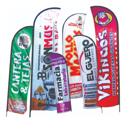 Banderas Publicitarias 4 Mts Kit Completo Personalizada