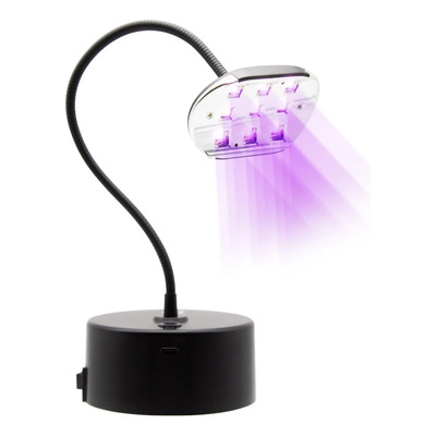 Lámpara Led Uñas Press On Organic Nails 9 Leds Recargable Negro
