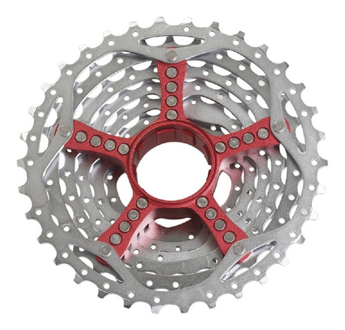 Cassette Piñones 9p Sram Mtb 11/34d P/ Bicicleta Montaña Cantidad Máxima De Dientes 34 Cantidad Mínima De Dientes 11 Color Plata Con Rojo