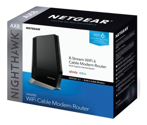 Roteador Netgear Nighthawk Ax6000 Wi-fi 6 C/ Modem Docis 3.1
