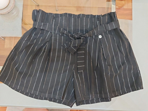 Short Kevingston Mujer Talle 4 Negro C/ Lurex Bermuda