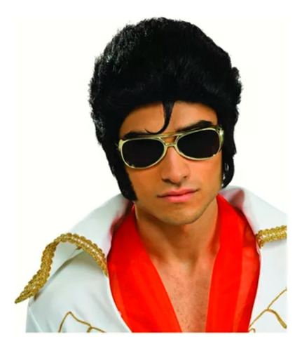 Peluca Elvis Presley Cotillon Disfraz El Rey Style