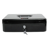 Caja De Dinero Fuerte Seguridad Cash Box Metálica 25 Cm Color Negro