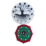 Tambor Lakota Artesanal Feito Com Couro /mandala De Lã