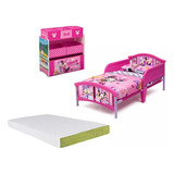 Cama Infantil Juguetero Y Colchon Disney Minnie Mouse