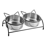 Set De Platos Dobles + Soporte Inclinado Diseño Orejas Gatos