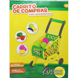 Carrito De Compras Supermercado De Juguete Con 12 Vegetales