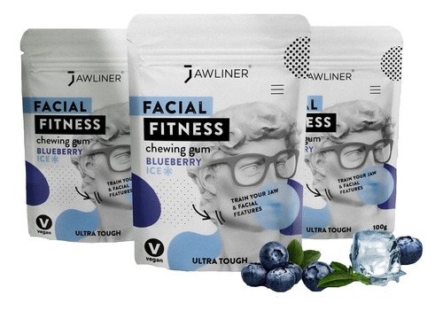 Fitness Gum Blueberry Ice / 6 Meses (180 Chicles)