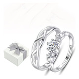 Anillo De Promesa Plata 925 Hombre Y Mujer Ajustables