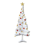 01 Arvore  De Natal Pinheiro Pequena Simples Branca- 90cm