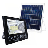 Reflector Lampara Solar 200w Led C/panel Alumbrado Exterior 