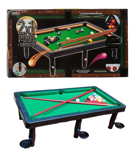 Juego De Mesa Pool Y Snooker 2 En 1 Grande Para Niños