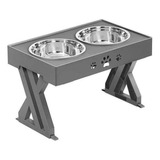 Cuencos De Comida Para Perros Elevados Soporte De Gris