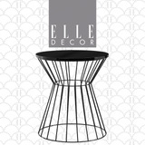 Elle Decor Lulu - Mesa Auxiliar Redonda De Metal Con Reloj D