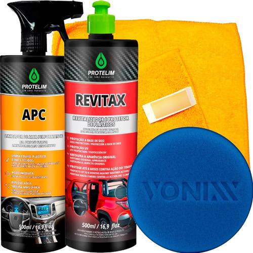 Revitax+apc Protelim Itens Limpador Renovador De Plástico