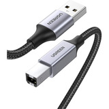 Cable De Impresora Usb 2.0 A Usb-b M/m | Negro Trenzado /...